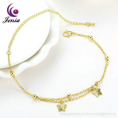 Jenia Jewellery Fashionable 18K Gold Plated Style Butterfly Charm Sexy Anklet Chain